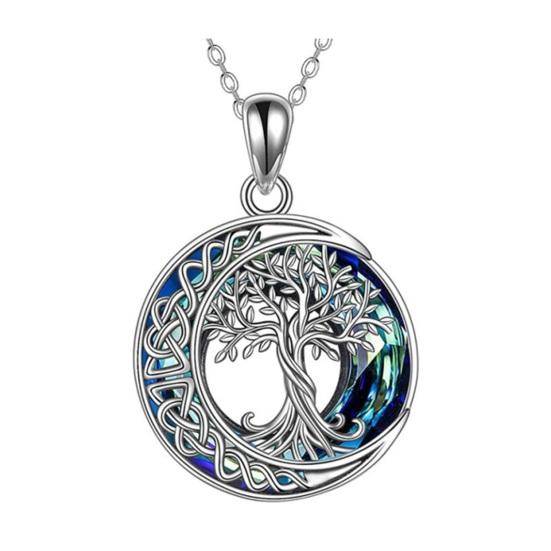 Ожерелье с подвеской «Дерево жизни», искусственный кристалл, полая регулируемая цепочка, символизирующая удачу, здоровье, рост, подарок на день рождения, годовщину, ожерелье в виде ключицы