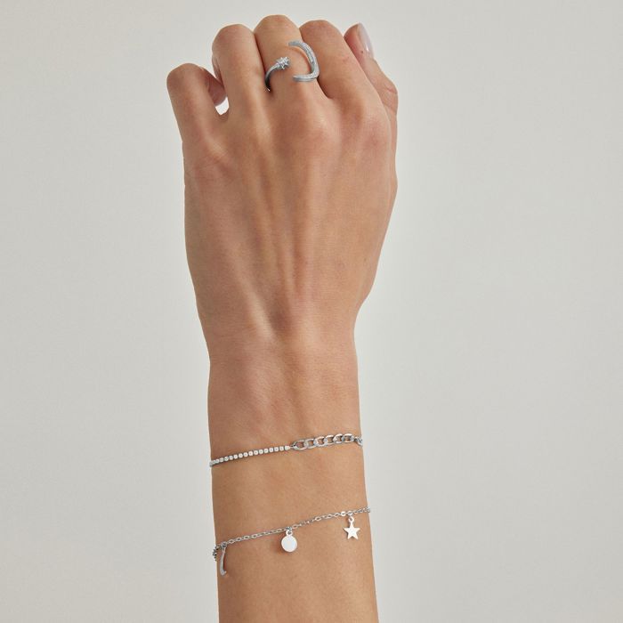 Bracelet - Luxenter - Nirik - Zircone Brillante - Plaqué Finition En Rhodium - 16cm + 3cm D'extension