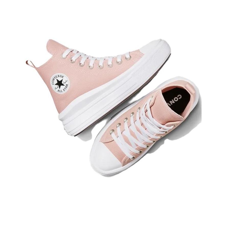 Converse Chuck Taylor All Star Move Platform High GS Static Pink Kids Sneakers White Black A08745C