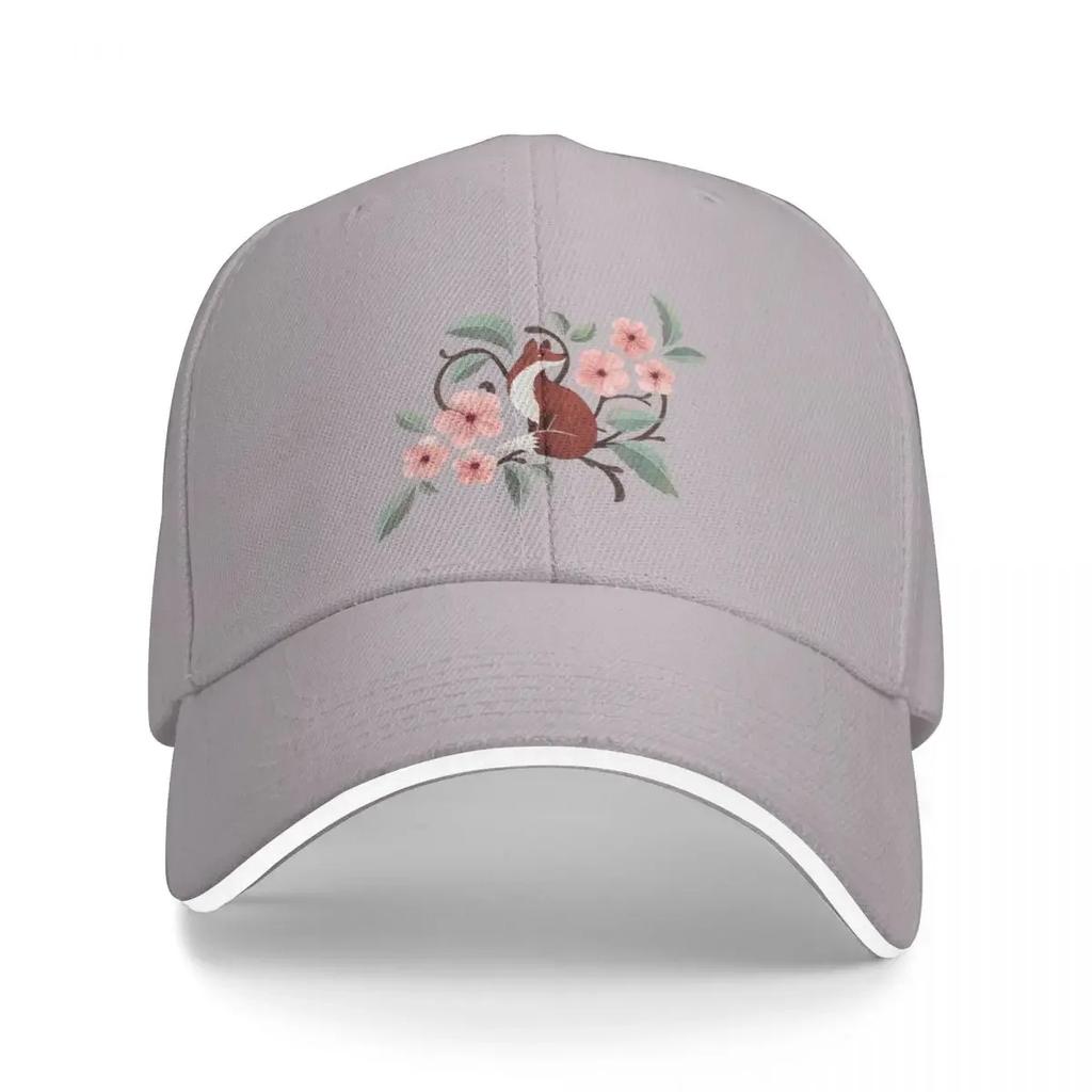 Fox In Cherry Blossoms Baseball Cap Dad Hat Gentleman Hat Boy Child Women's