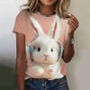 Summer Funny Rabbit 3D Print T-shirts Women Streetwear Casual Fashion Y2k Short Sleeve T Shirt O-neck Kids Tees Tops Clothing
