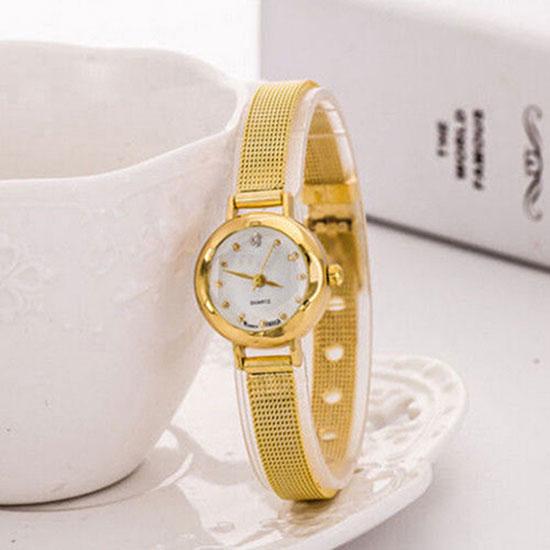 Кварцевые тонкие металлические наручные часы