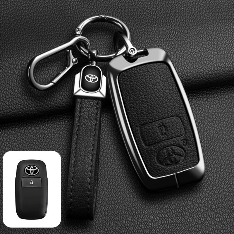 LATE7 Zinc Alloy Goatskin Car Remote Key Case Cover Shell for Toyota Yaris Ativ Raize Veloz Avanza Rush Auto Keychain Accessories