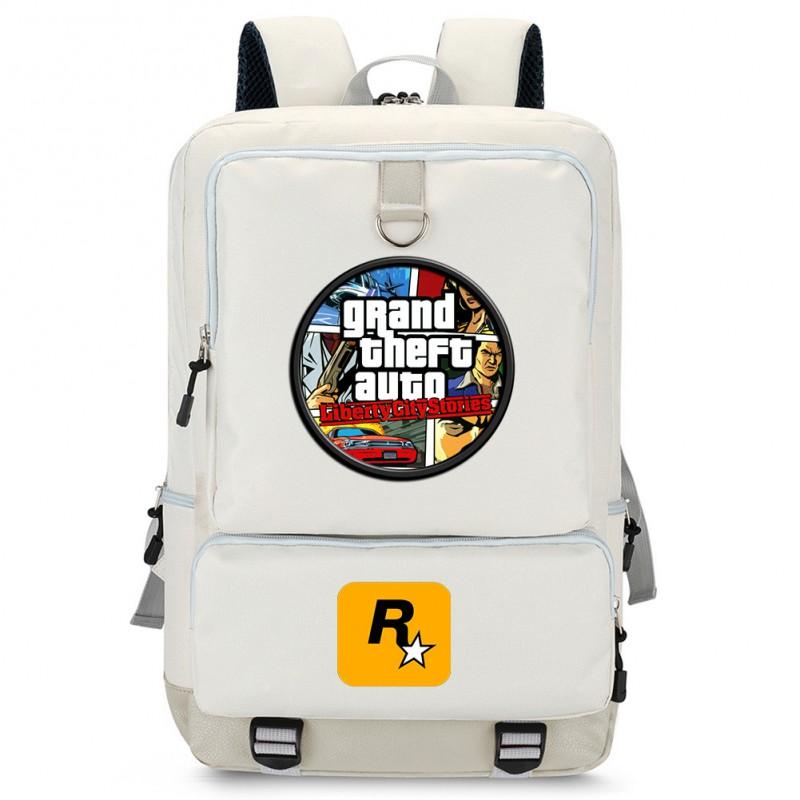 Stylish Printed Backpack Teens 14-inch Laptop Compartment Oxford Fabric Breathable Padded Straps School Daily Use
