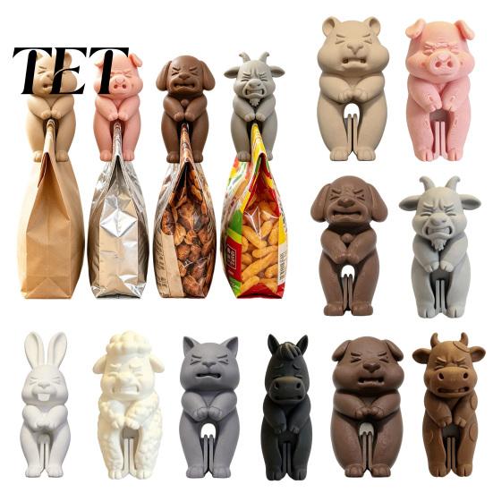 Fun Kitchen Essentials 3D Printed Animal Shaped Sealing Clip, Reusable Food Storage Practical Gifts for Lovers Sealer, Pantry Snack Decorative