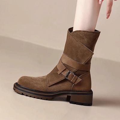 Женские ботильоны Новая массивная обувь Замша Тренд 2025 Зимние ботинки челси Бренд Вечеринка Женские кроссовки Рыцарские боты Женские
