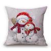 Christmas Decoration Snowman Bear Cute Xmas Art Cozy Sofa Throw Pillow Case Square Cotton Linen Car Chair Cushion Cover
