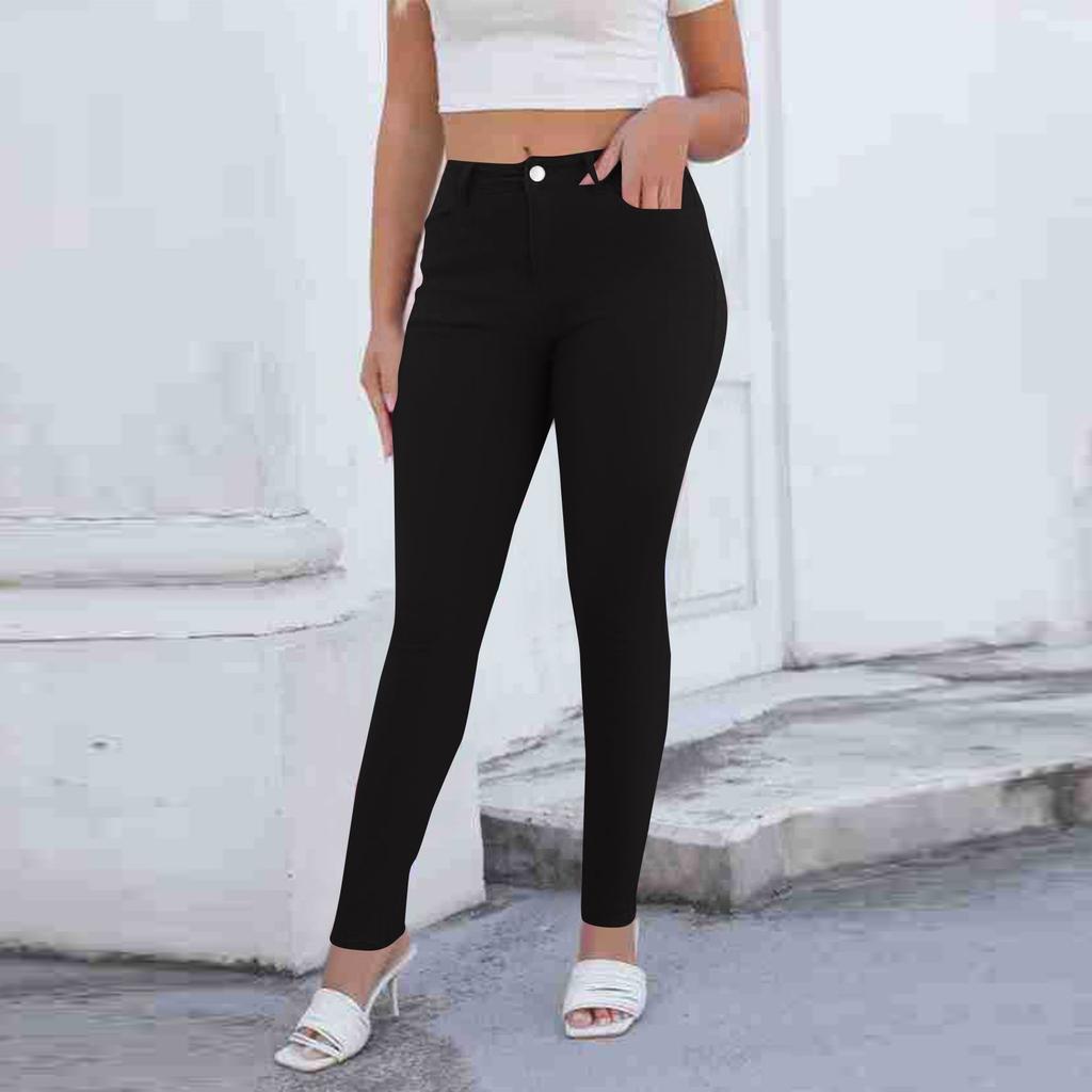 Женские брюки с высокой талией для поездок на работу, брюки-карго, джинсовые брюки