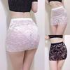 Women's Lingerie Lace Sexy Mini Skirt High Waist See Through Micro Black White