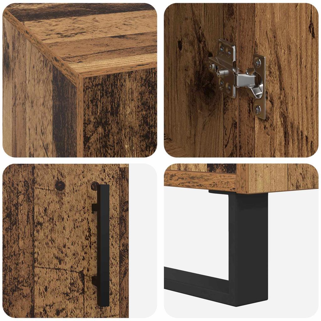 Industrial Style Desk with Shelf Reclaimed Wood Look 140 x 50 x 75 cm Particleboard