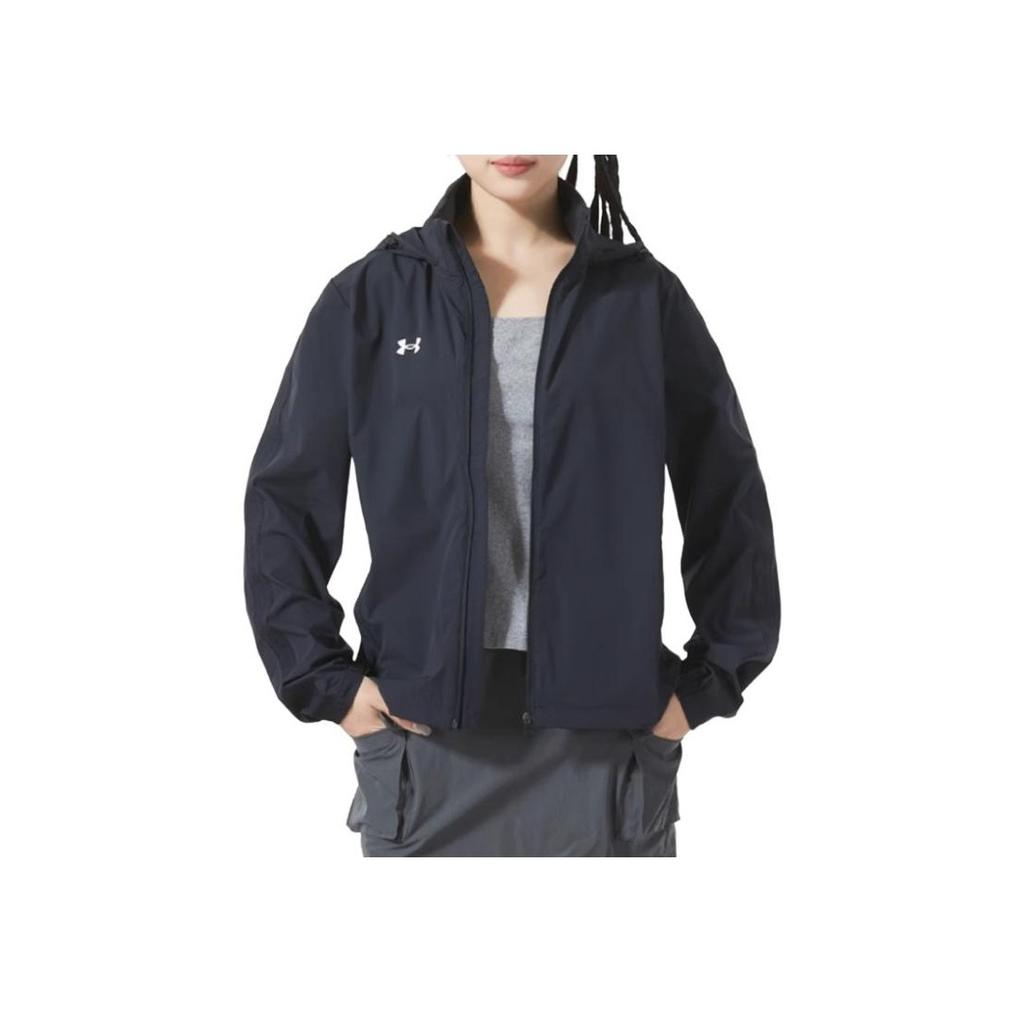 Under Armour Спортивная куртка с капюшоном и логотипом для бега, женская куртка, черная 22500411-001