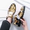 Golden High-quality Design Men Hollow Breathable Handmade Non Slip Casual Sandals Comfortable Pointed Large Size Shoes