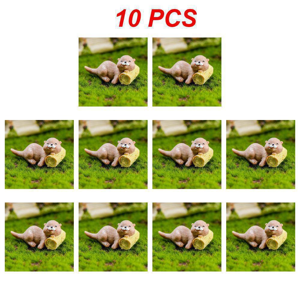 1~10 шт. Милая маленькая фигурка выдры, украшение на торт, кукольный домик, бонсай, модель животного, водяная собака, поделки для дома, кавайный дом