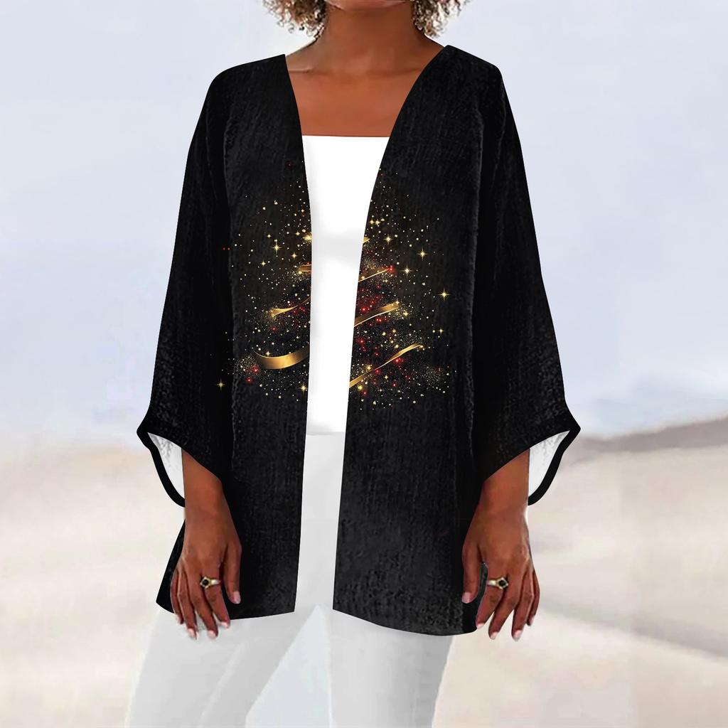 Женская повседневная модная легкая куртка средней длины с принтом, кардиган