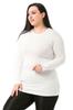 Women's Style Big Size Body Plus Size Crew Neck Long Sleeve Viscose Black Body