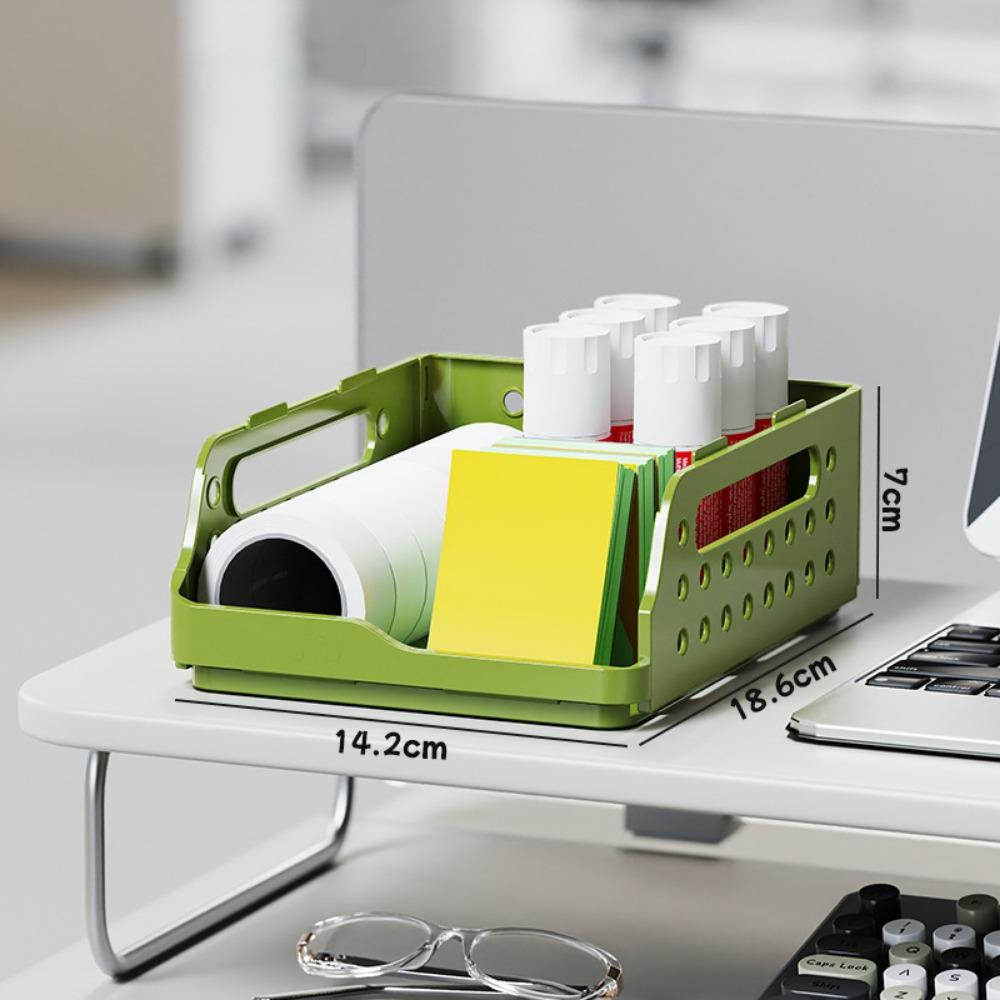 Plastic Storage Box Perforated Board Desktop Bookshelf Toy Container Foldable Storage Baskets  Home