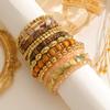 Bohemian Wood and Glass Beaded Bracelet – Ethnic Style High-End Autumn/Winter Hand Jewelry