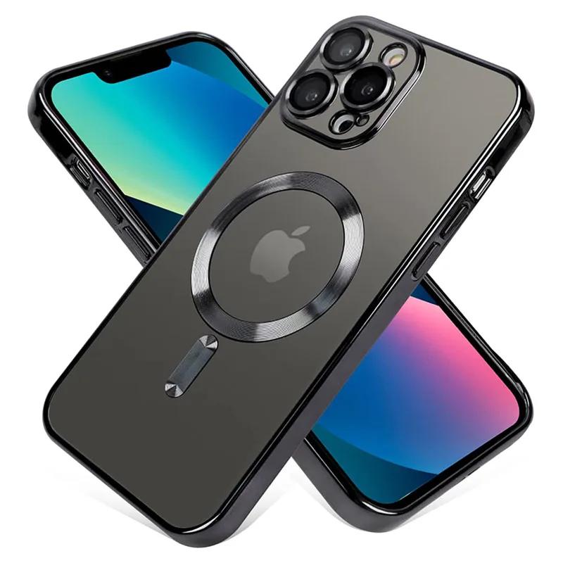 Прозрачный Магнитный Чехол С Покрытием Для iphone 17 Pro 16 15 14 13 12 11 Pro Max Plus Защита Объектива Для Magsafe Беспроводной Зарядки Чехол