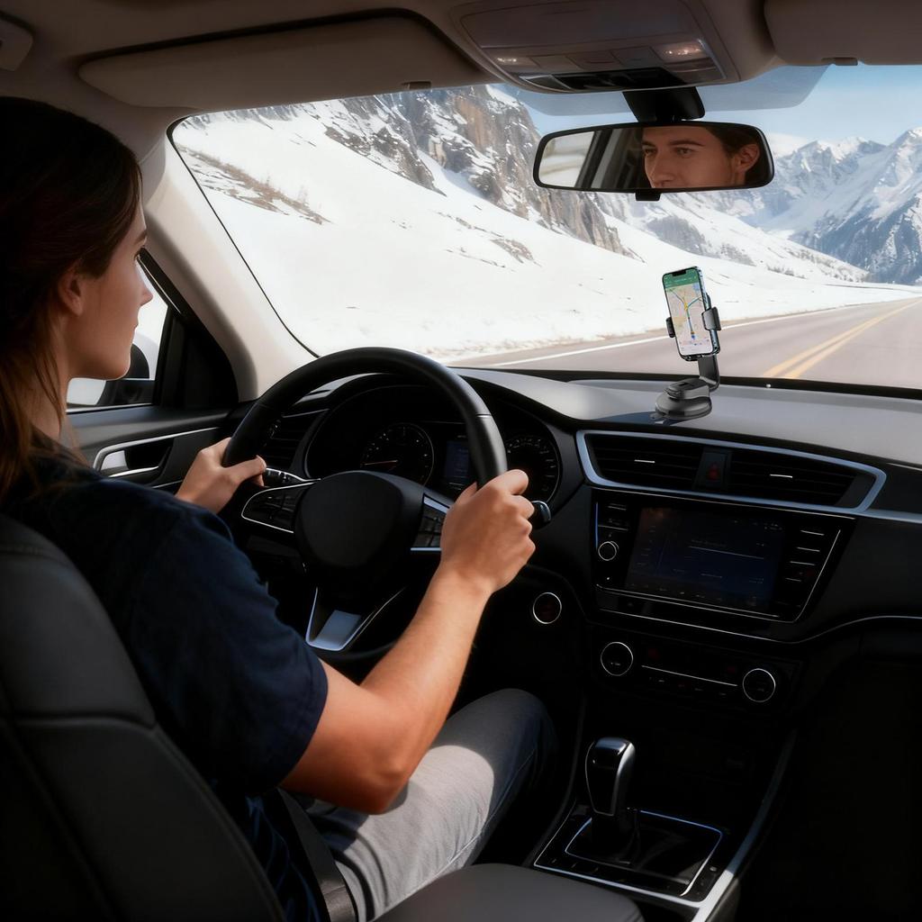 Car Mount Hands-Free Suction Cup Stand 360 Degree Rotation Car Phone Holders For Travel Truck Dashboard Windshield Drivers