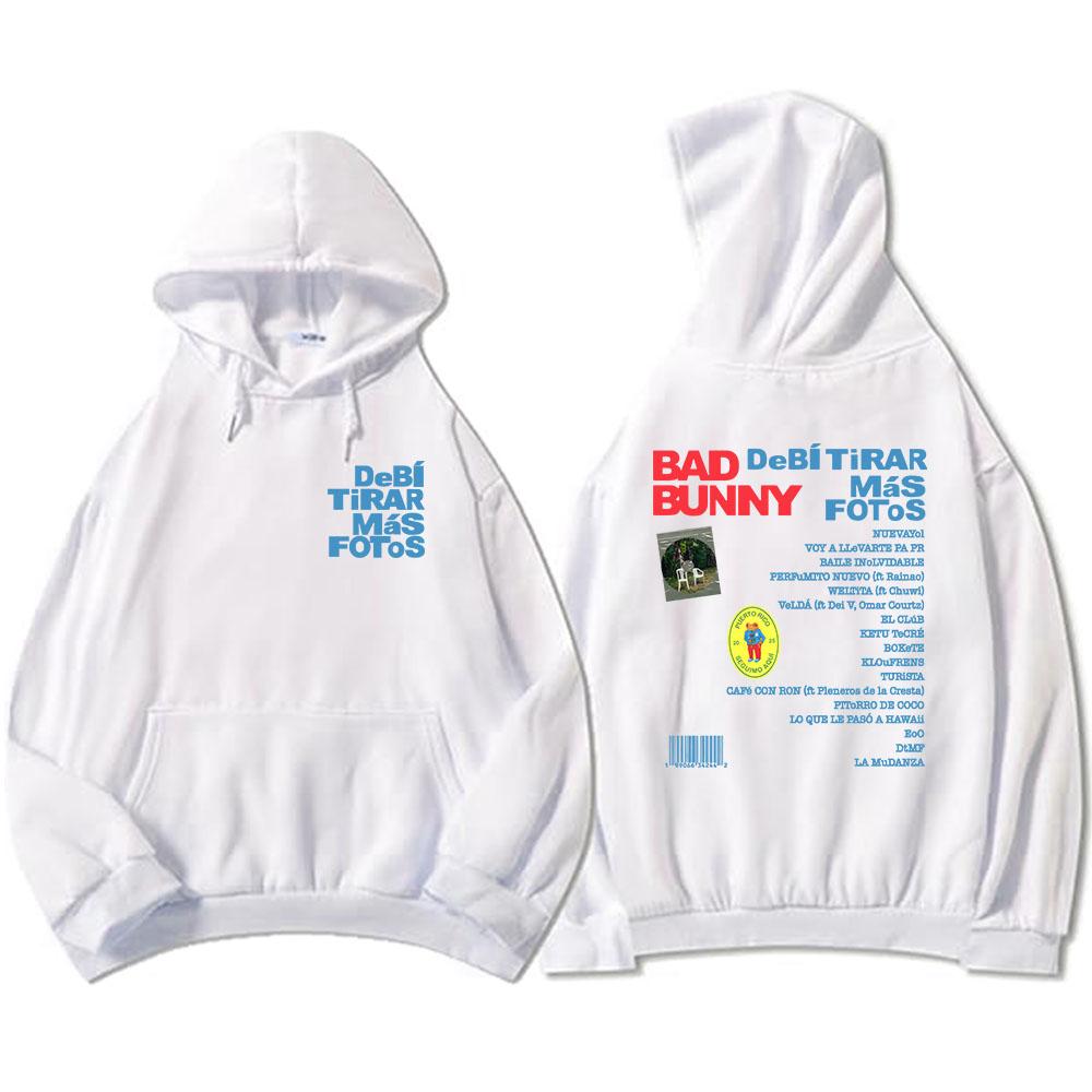 Unisex Streetwear Bad Bunny DTMF Hoodies 2025 New Album Debí Tirar Más Fotos Printing Sweatshirts Winter Comfortable Male Hoodie