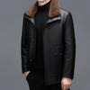 Men's Genuine Leather Jacket, Men's Fur Integrated Winter New Style Velvet Thickened Leather Jacket for Middle-aged and Elderly People, Trendy Jacket