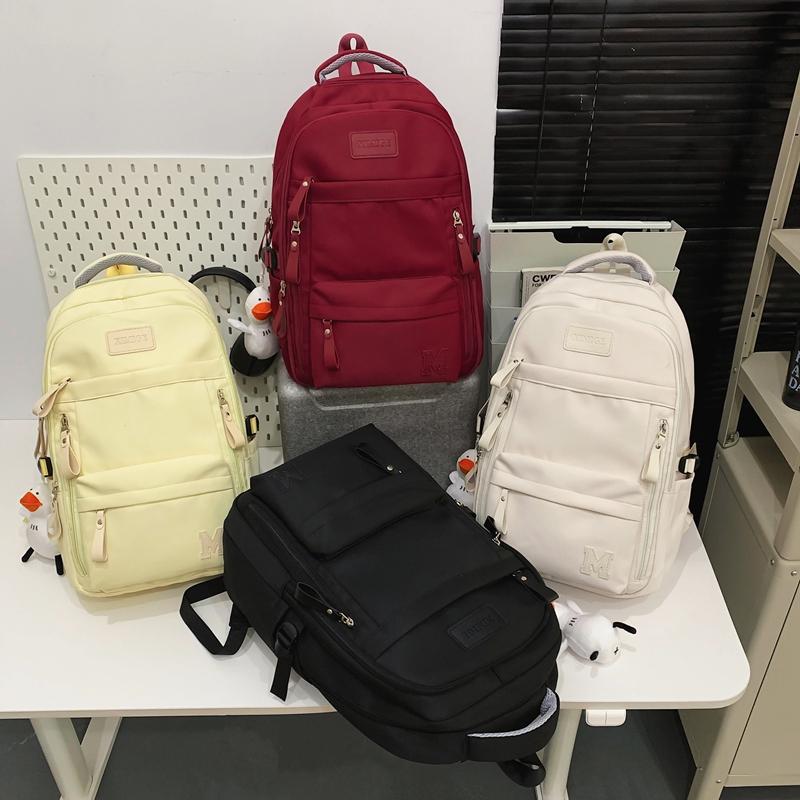 Однотонный школьный рюкзак для студента, женский рюкзак большой емкости, мужской рюкзак