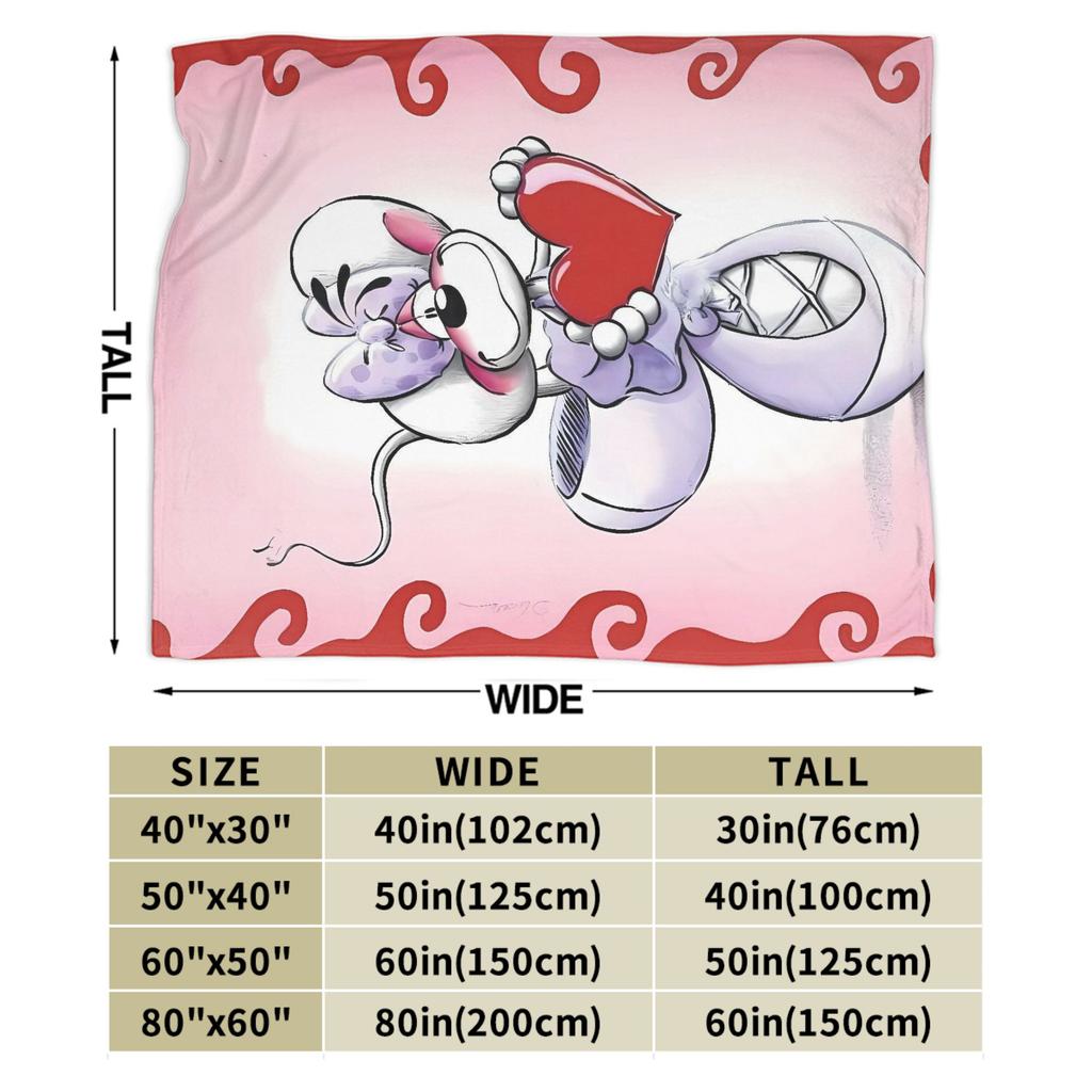 Warm Blanket Travel Diddl Diddlina Fall in Love Throw Blanket Flannel Bedspread For Couch Chair Sofa Bed Print Sofa Bed Cover