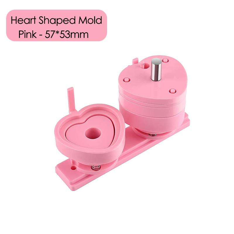 32-75mm Badge Button Mold Interchangeable Die for Button Maker Round/Heart Shaped Mold Badge Pins Parts Supplies for DIY Making