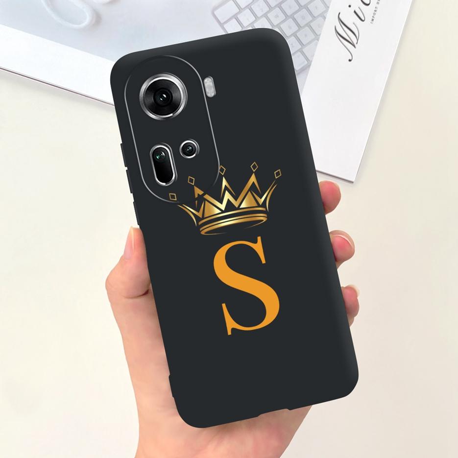 Чехол для Oppo Reno 11 5G Reno11 F Милая корона Буквы Чехол Мягкий силиконовый чехол для телефона Для Oppo Reno11 Pro Reno 11F Задняя крышка Сумки