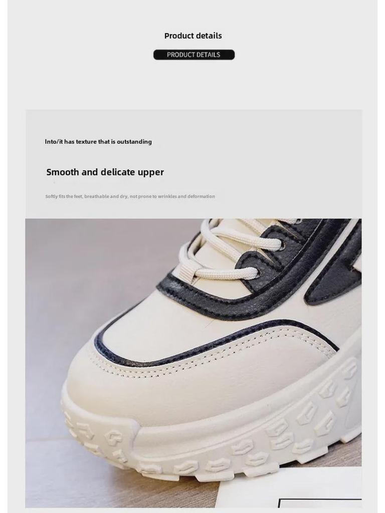 Women's High-Top White Sneakers, All-Match Thick-Soled Casual Shoes, 2025 Autumn/Winter New Sports Dad Shoes CY-C036