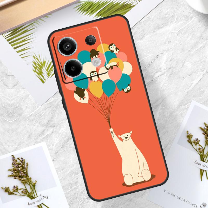 Cute Polar Bear Case For Redmi Note 12 9 10 11 13 Pro Plus 9S 10S 11S 12S Cover For Redmi 12 10C 12C 13C