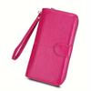 Women 3 Fold Wallet Money Clip High Quality Wristlet Clutch Leather Long Purse Female Card Holder