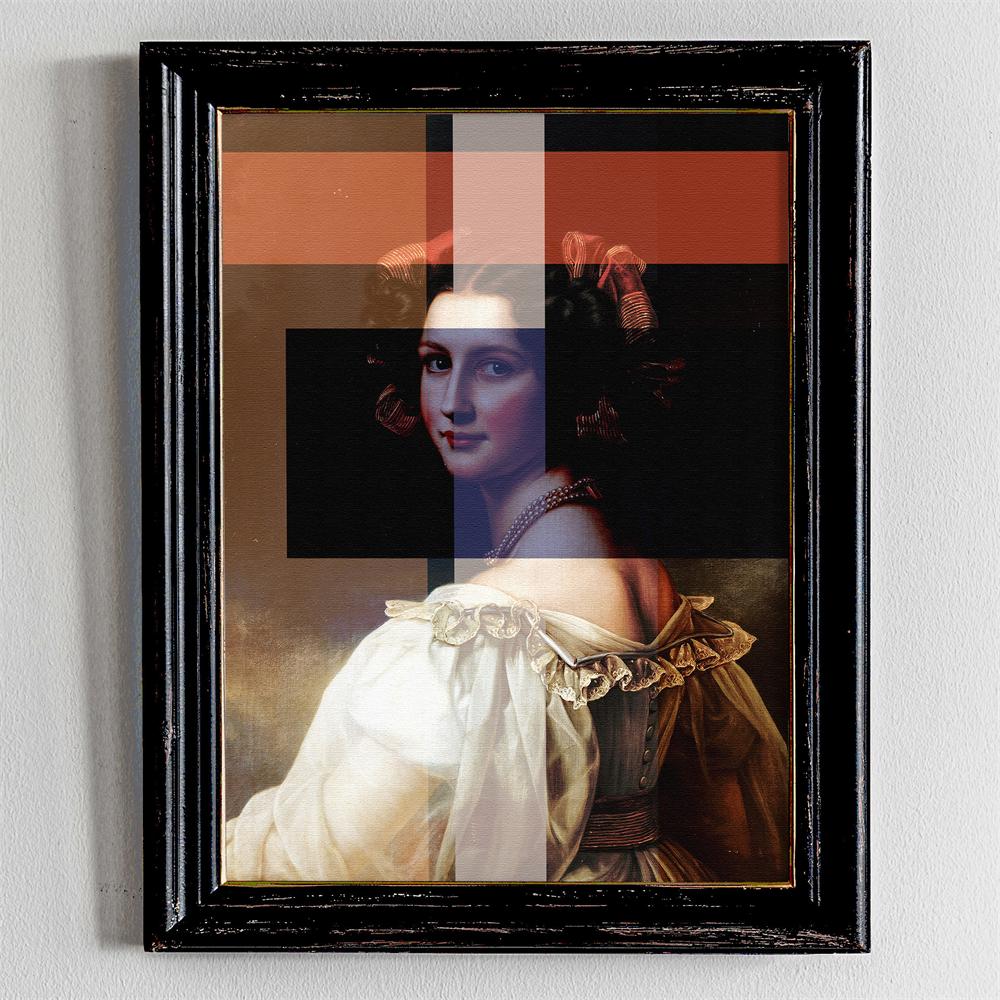 Funny Altered Art Portrait Poster Dark Academia Rococo Print Vintage Pastel Portrait Canvas Painting Bubblegum Baroque Art Print
