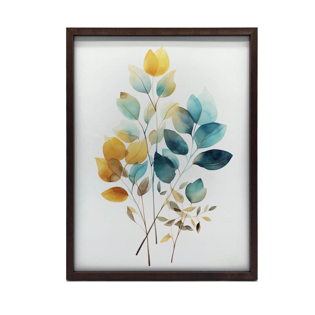 Złociste Liście W Akwareli Złociste Liście W Akwareli, 40X50 Cm, Bez Ramy, Papier Matowy 230 Gsm