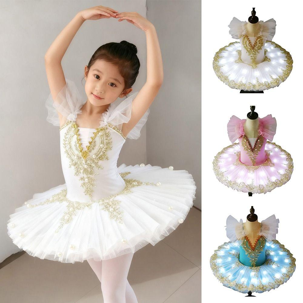 Led Light Ballet Tutu Sequin Performance Clothes Fashion Kids Ballet Dress Dance