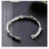 Vintage Chinese Style Open Bangle Bracelet Solid Copper Plated Motif Couple Jewelry