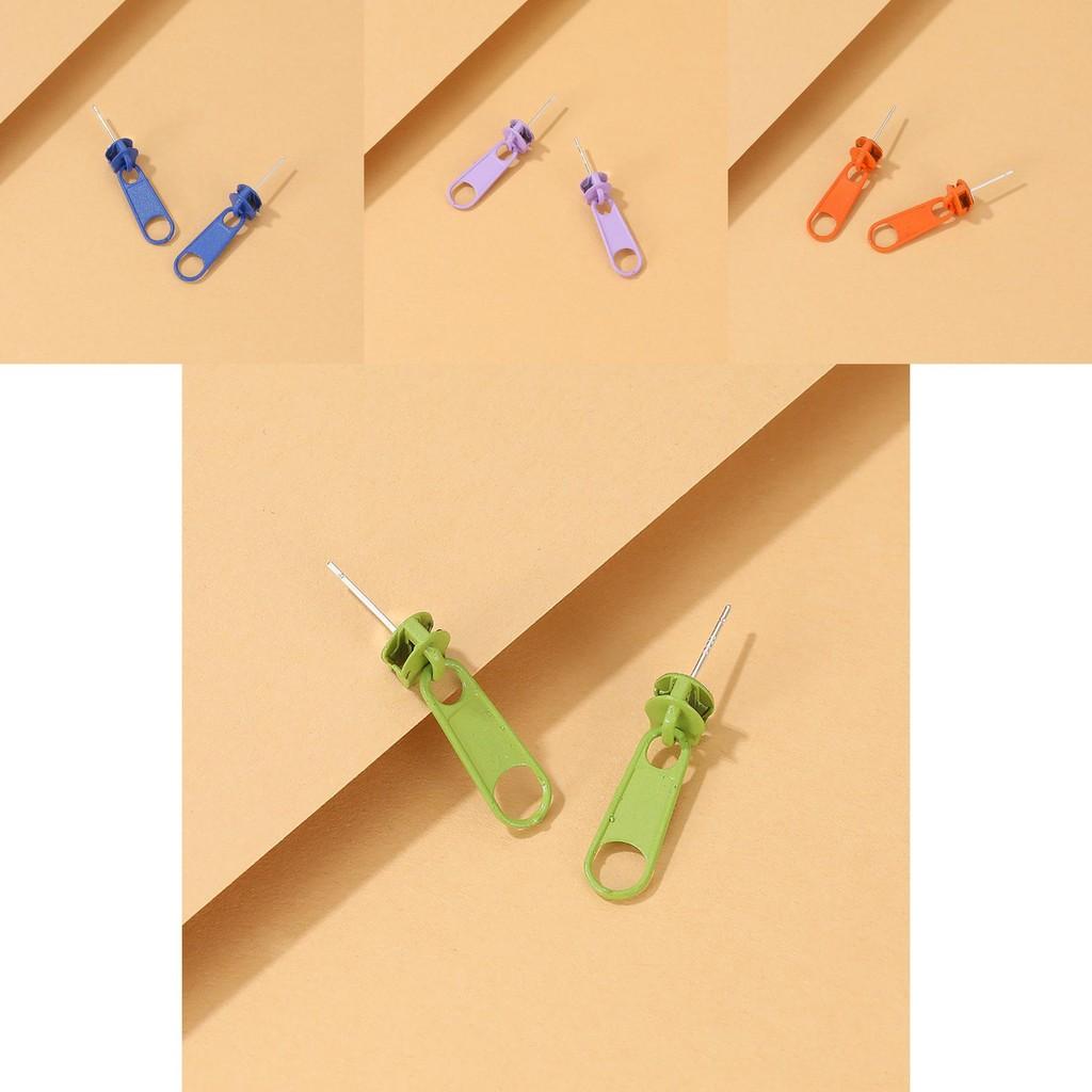 Стильные многоцветные серьги-молнии, уникальный геометрический дизайн из сплава для женщин