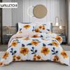 Floral Duvet Cover Flower Duvet Cover 3 Pieces Set 1 Orange Botanical Duvet Cover 2 Pillowcases Soft Blossom Plant Print Bedding
