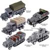 MOC Вторая Мировая Война Немецкий Военный Танк Бронированный Автомобиль Конструктор Набор Военная Сцена Носитель Американских Солдат Кирпичи Игрушки Подарок Мальчикам