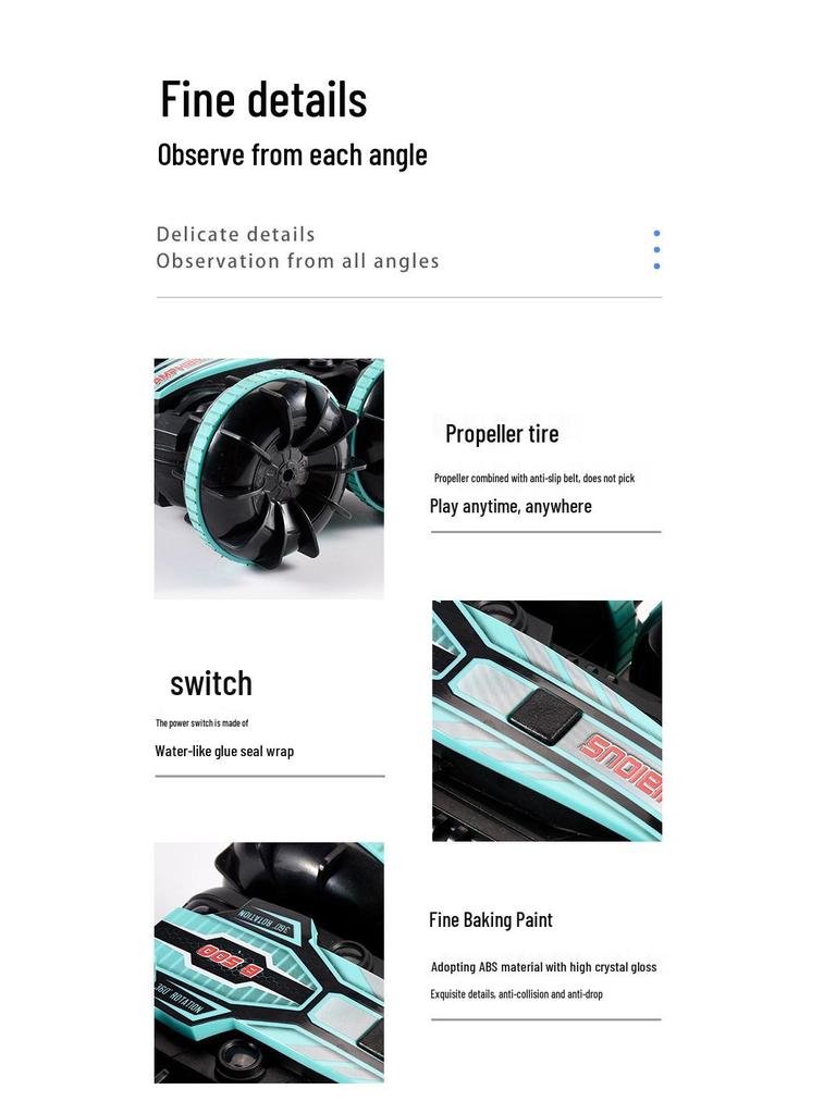 2.4G Remote Control Amphibious Car - Four-Wheel Drive, Double-Sided Stunt, Tumbling Toy