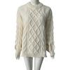 New Autumn and Winter Knitted Twist Loose Round-neck Knitted Sweater, Thickened Pullover Sweater with Thick Stitches
