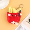 1Pc Food Plush Keychain Hamburger  Dog French Fries Stuffed Doll Pendant Toy