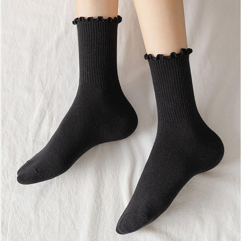 Cotton Five Finger Socks For Woman Edge Curl Fashions Colorful Loose Harajuku Short Socks With Toes Japanese Split Toe Socks