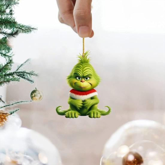 10 шт. Рождественские елочные украшения Акриловые милые зеленые эльфийские кукольные подвески праздничные подвесные украшения