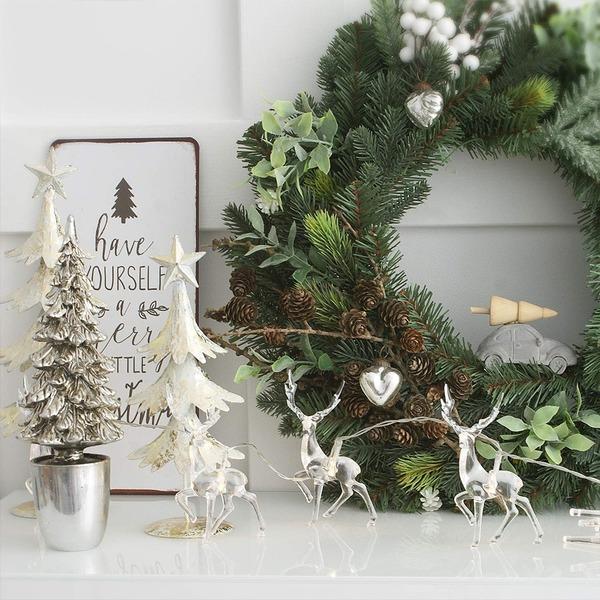 1,5/3 м светодиодные рождественские гирлянды с оленями на батарейках, светодиодные гирлянды, украшения для спальни