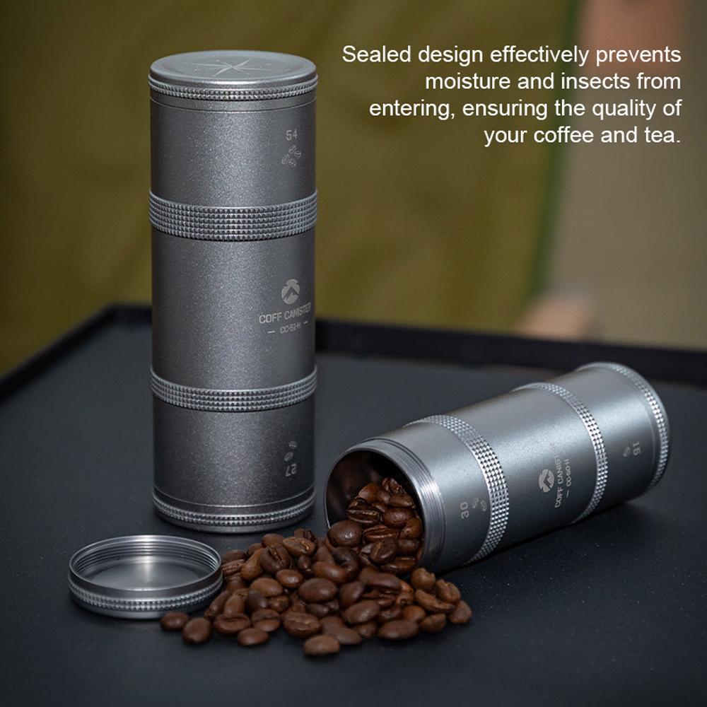 Coffee Can Outdoor Camping Aluminum Alloy Coffee Bean Tea-leaves Storage Bottle Sealed Layered