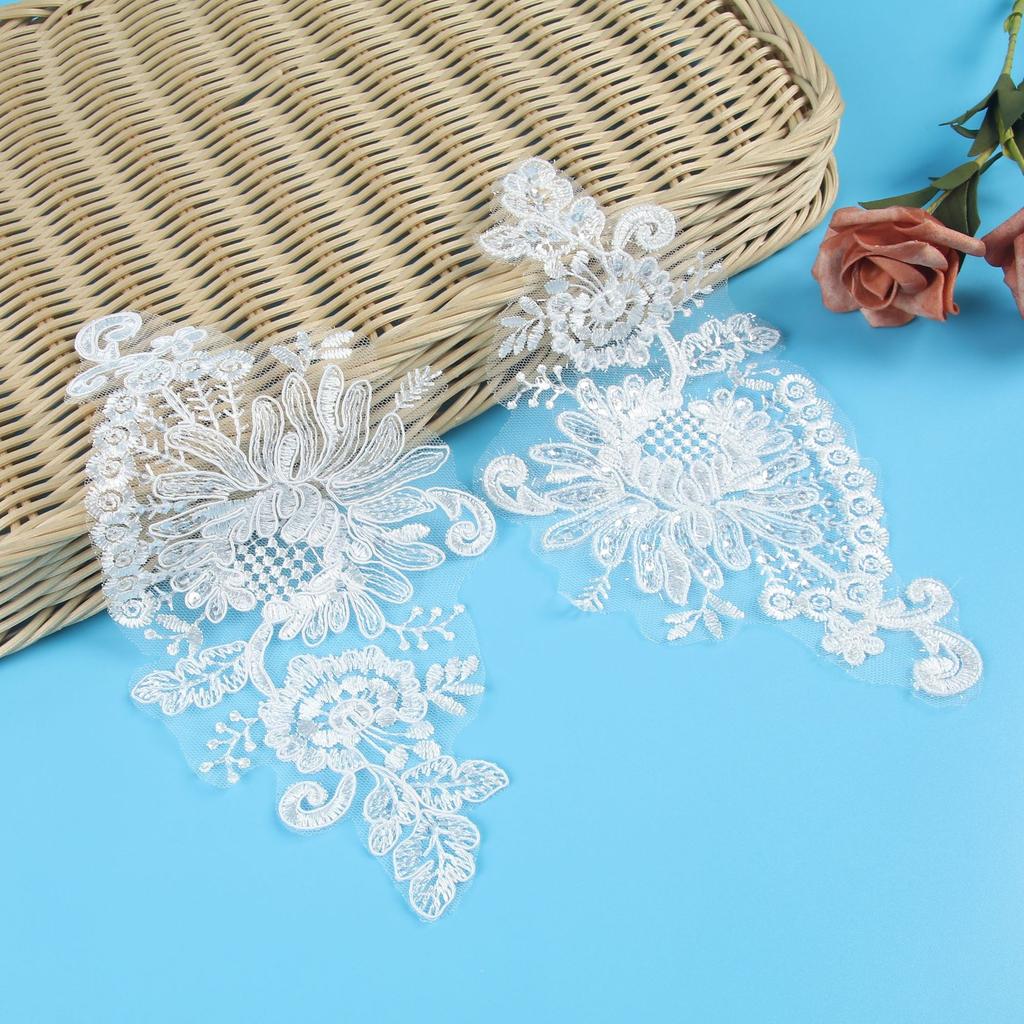Car Bone Pair Flower Dress Princess Dress Patch Pair Flower Bridal Headdress Jewelry Headband Material Pair Flower Lace Flower