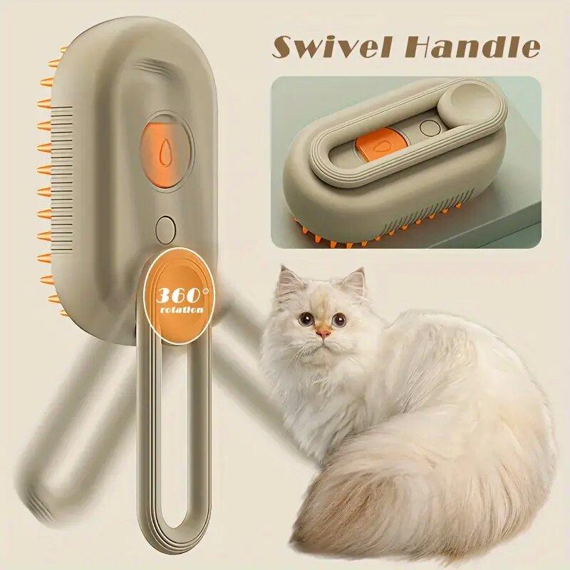 Pet Grooming Folding Floating Hair Brush Comb Pet Cleaning Supplies Rechargeable Massage Brush Rotatable Cat  Dog Multi-functional Spray  Accessories