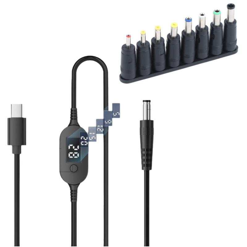 140W Type C to DC Charging Cable Set Wide Voltage Compatible Fast Charging Cord for Laptops Routers Small Office Electronics