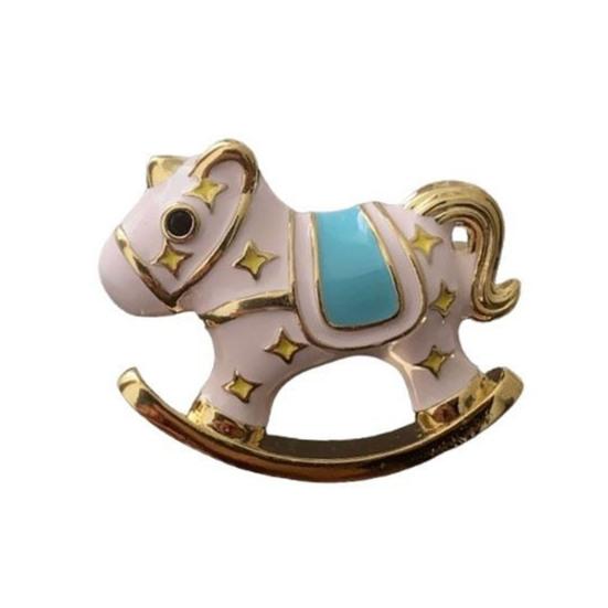 Rhinestone Horse Brooch Sweater Cardigan Coat Business Suit Zodiac Animal Lapel Pin Men Women Fashion Jewelry Clothing Accessories